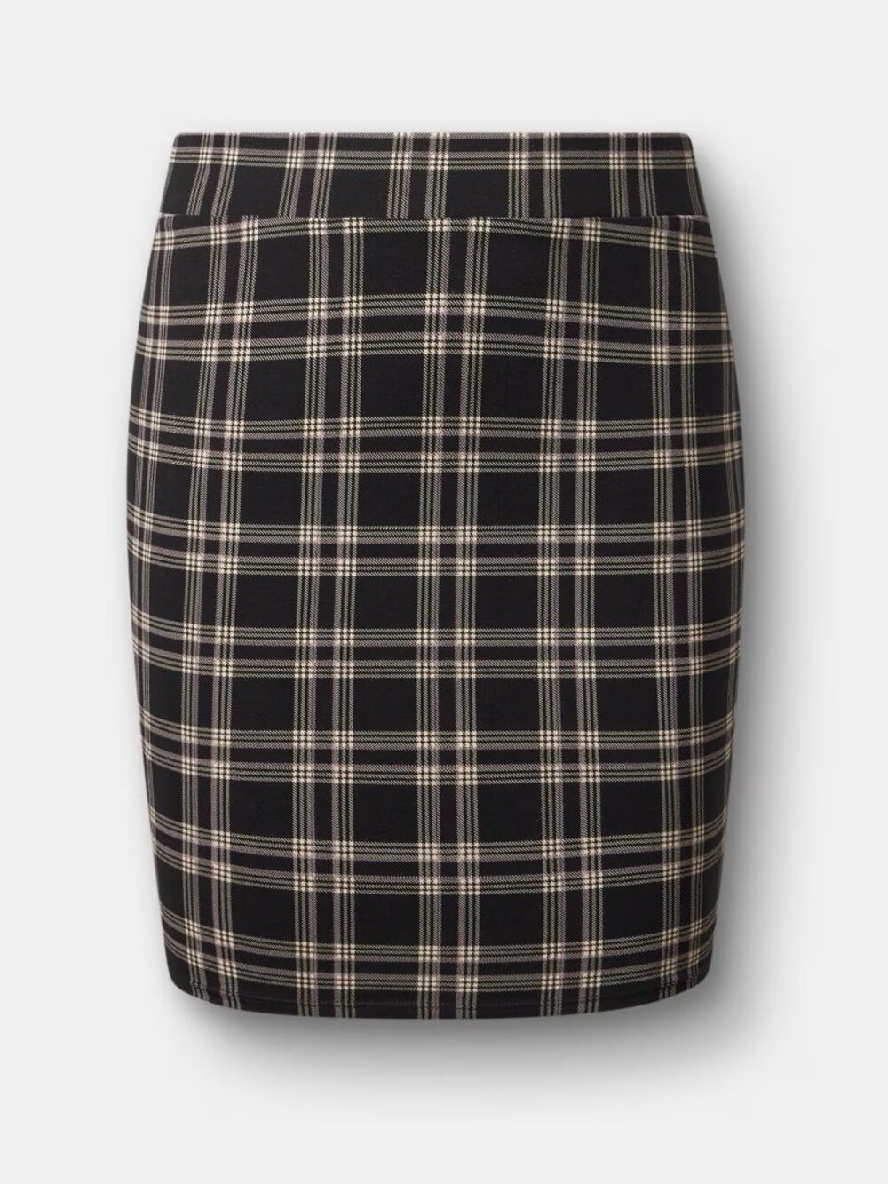 Torrid Signature Waist Mini Skirt Plus Size 2 Black Plaid NWT Stretch Preppy